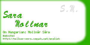 sara mollnar business card